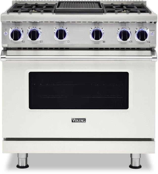 Viking VGR73624GPW 36 Inch Freestanding Gas Range with 4 Sealed Burne...