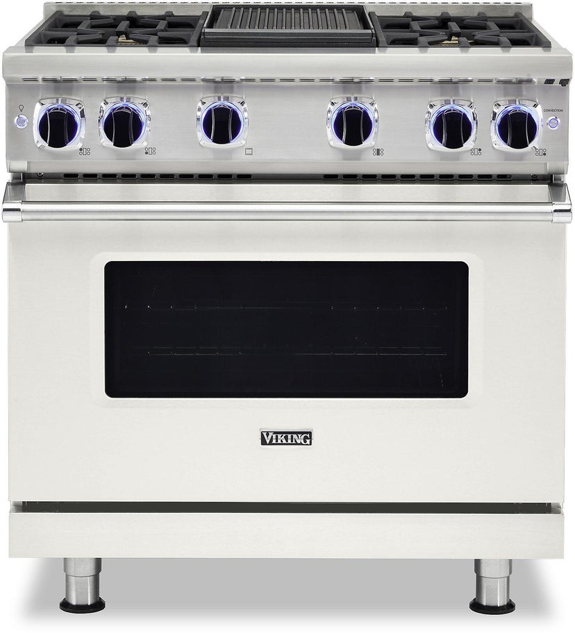 Viking VGR73624GPW 36 Inch Freestanding Gas Range with 4 Sealed Burne...