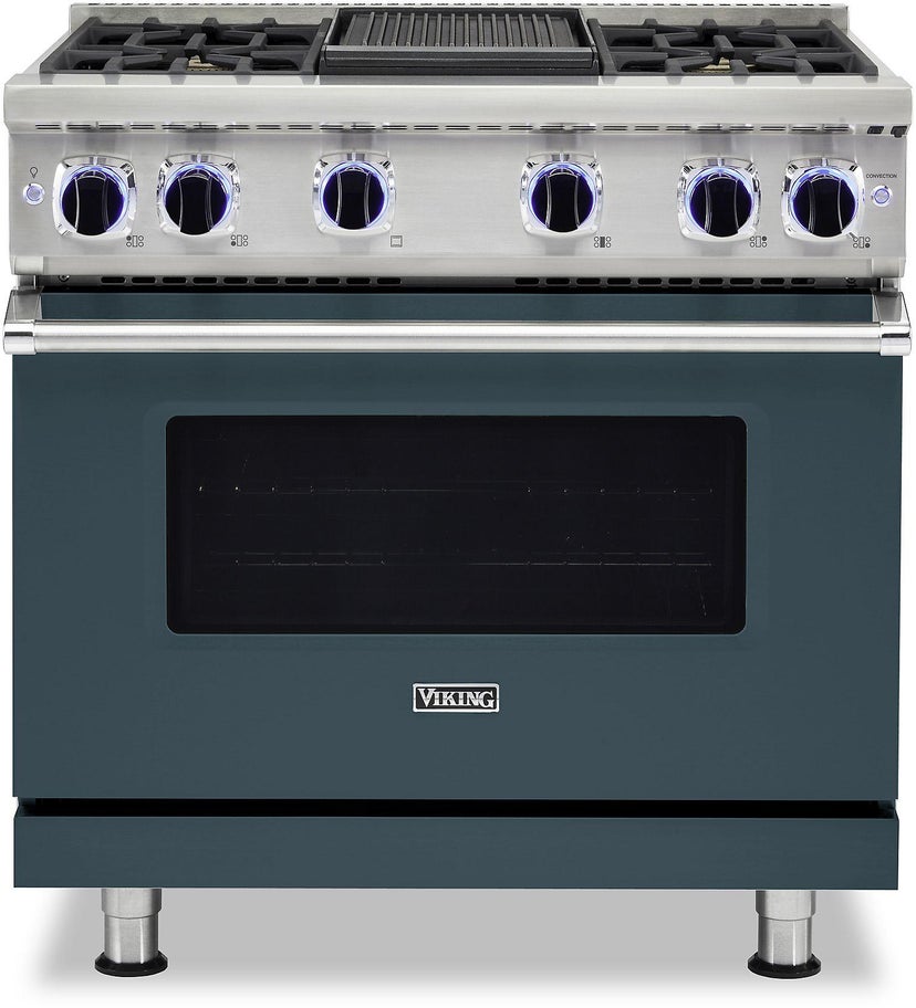 Viking VGR73624GSQLP 36 Inch Freestanding Gas Range with 4 Sealed Burne...