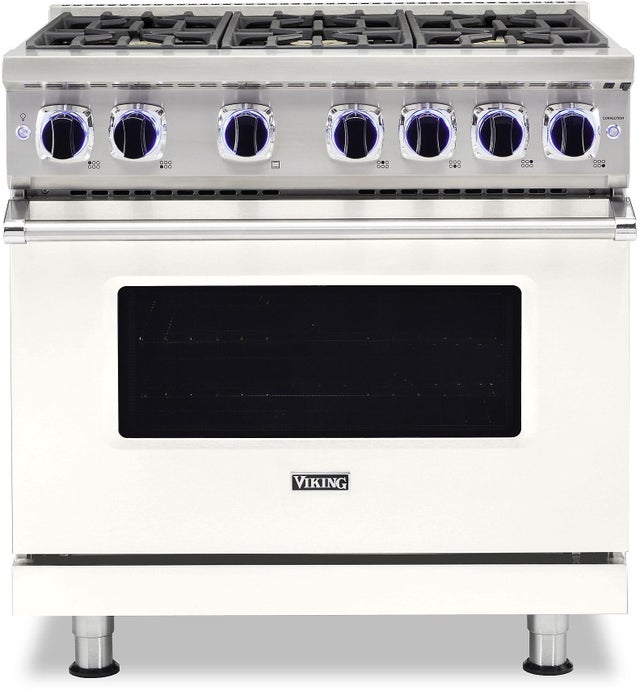 Viking VGR73626BPW 36 Inch Freestanding Gas Range with 6 Sealed Burne...