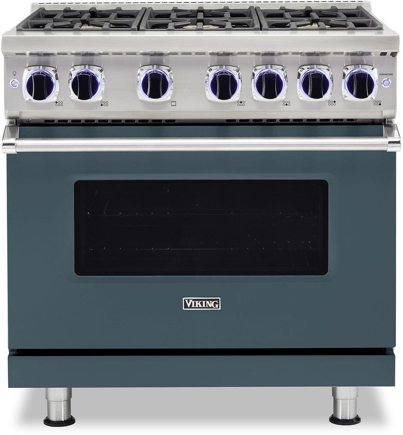 Viking VGR73626BSQ 36 Inch Freestanding Gas Range with 6 Sealed Burne...