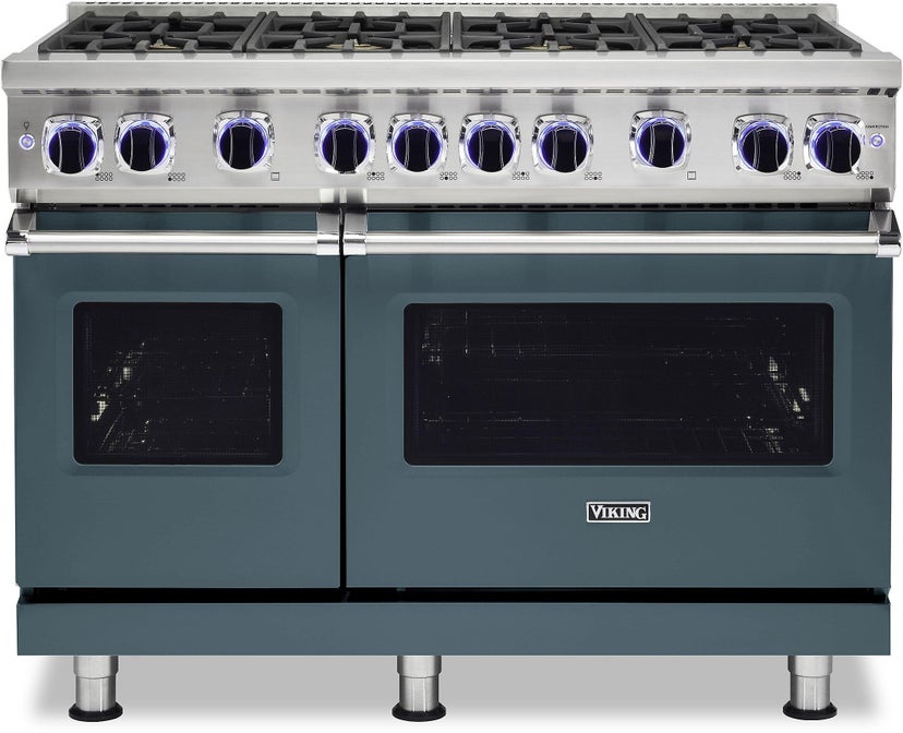 Viking VGR74828BSQLP 48 Inch Freestanding Gas Range with 8 Sealed Burne...