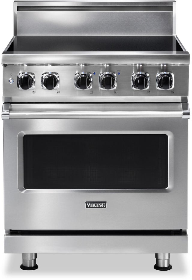 Viking VIR53024BSQ 30 Inch Wide 24 Inch D. Induction Self Clean Range...