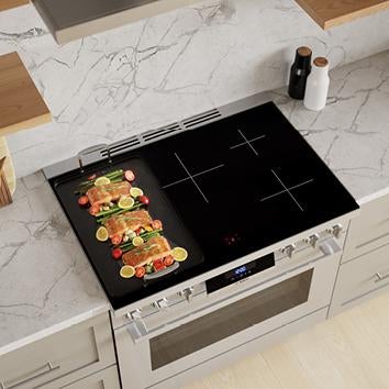 Bosch HIS8655U 36 Inch Slide-In Induction Range with 5 Elements, ...