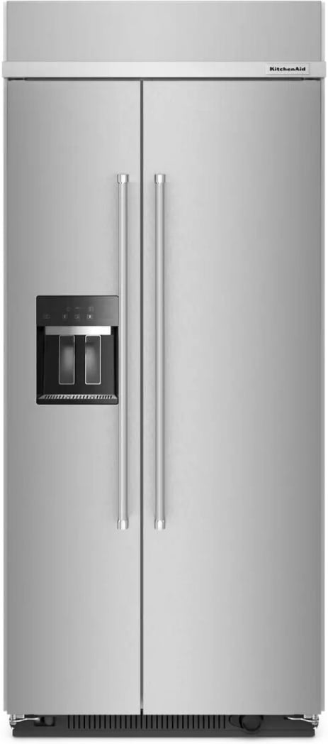 KitchenAid KBSD706MPS 36 Inch Built-In Side-by-Side Refrigerator with 20...