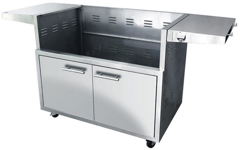 XO XOG30CART Grill Cart with Folding Side Shelves, Built-In Too...