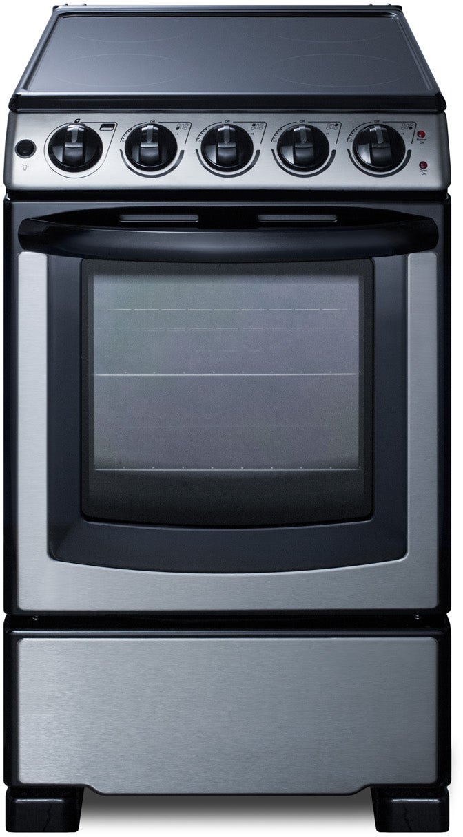 Summit REX2071SSRT 20 Inch Electric Smooth-Top Range With 2.3 Cu. Ft....