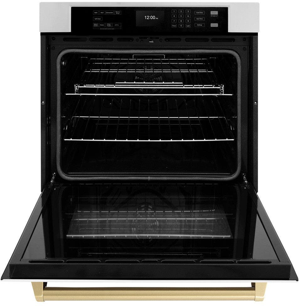 Zline WASZWM30CB Stainless Steel With White Matte Door And Champagn...