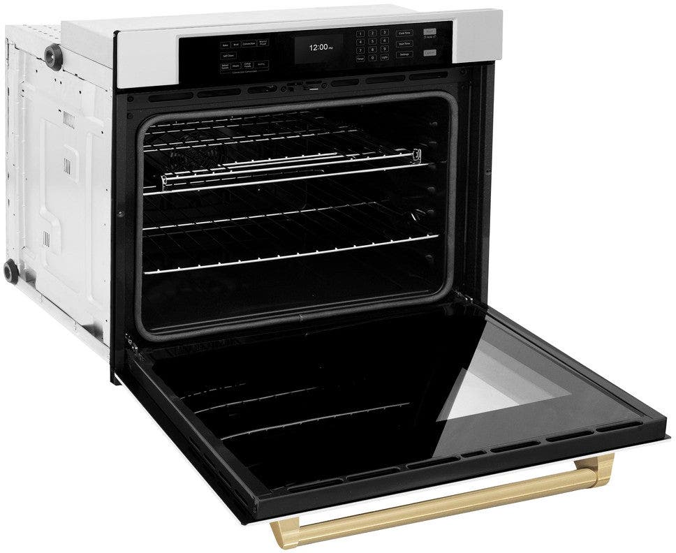 Zline WASZWM30CB Stainless Steel With White Matte Door And Champagn...