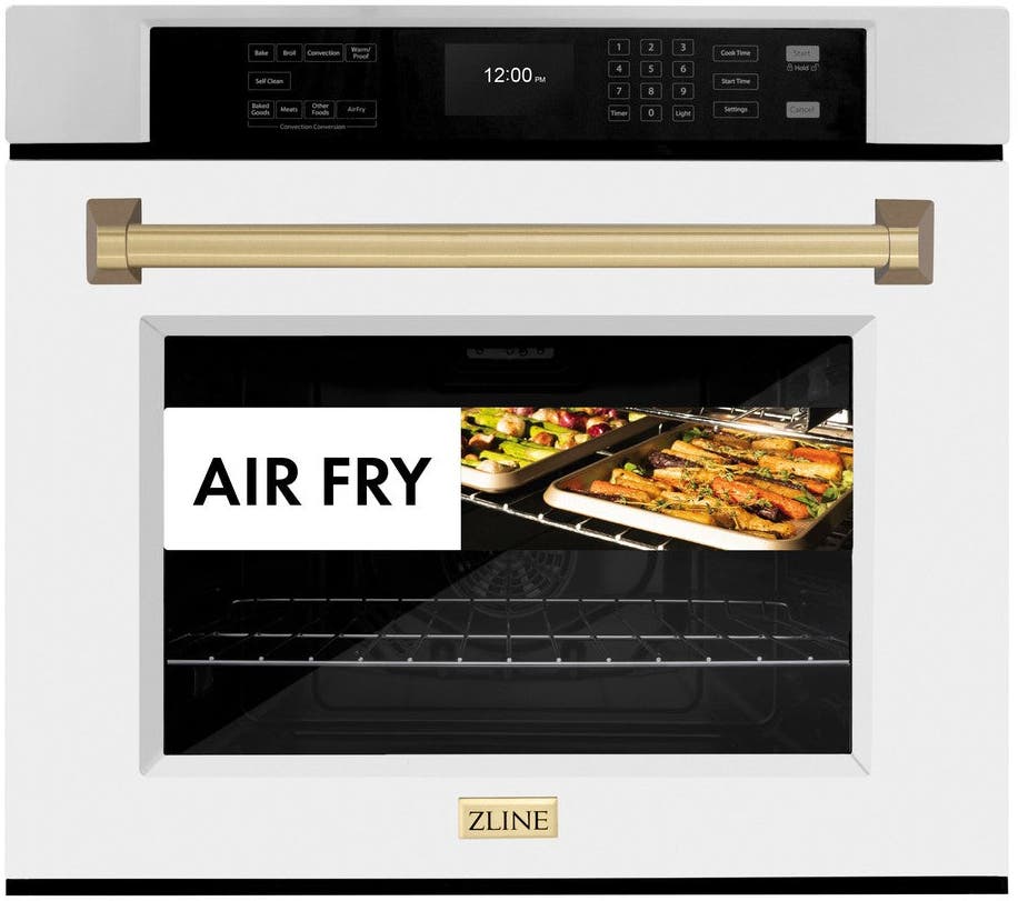 Zline WASZWM30CB Stainless Steel With White Matte Door And Champagn...