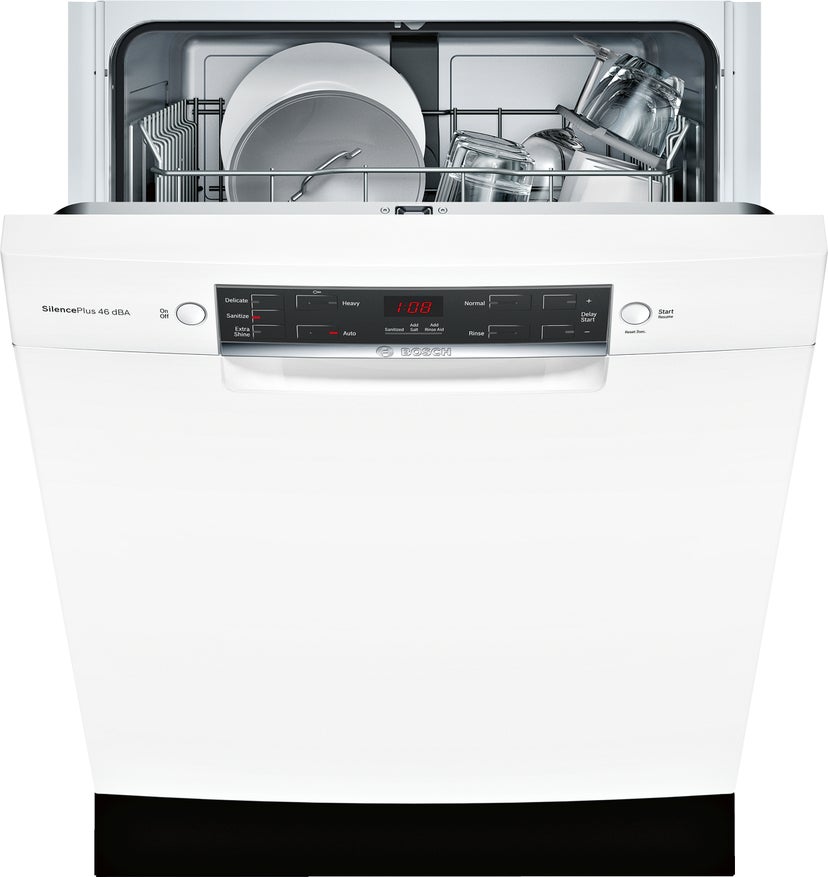 Bosch SGE53X52UC 24 Inch Built-In Recessed Handle Dishwasher with 4...