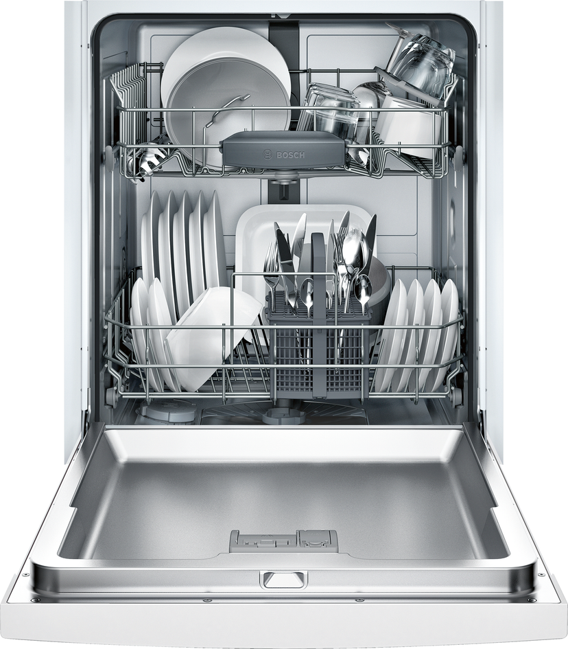 Bosch SGE53X52UC 24 Inch Built-In Recessed Handle Dishwasher with 4...