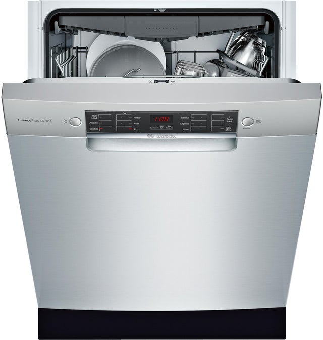 Bosch SGE68X55UC 24 Inch Built-In Recessed Handle Dishwasher with 6...