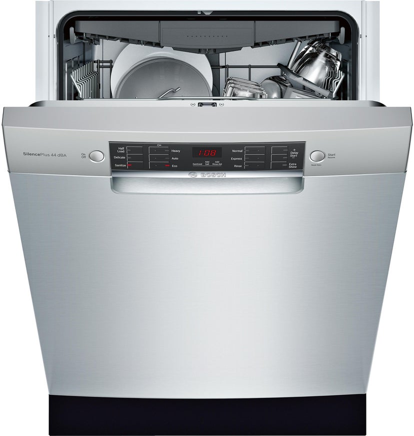 Bosch SGE68X55UC 24 Inch Built-In Recessed Handle Dishwasher with 6...