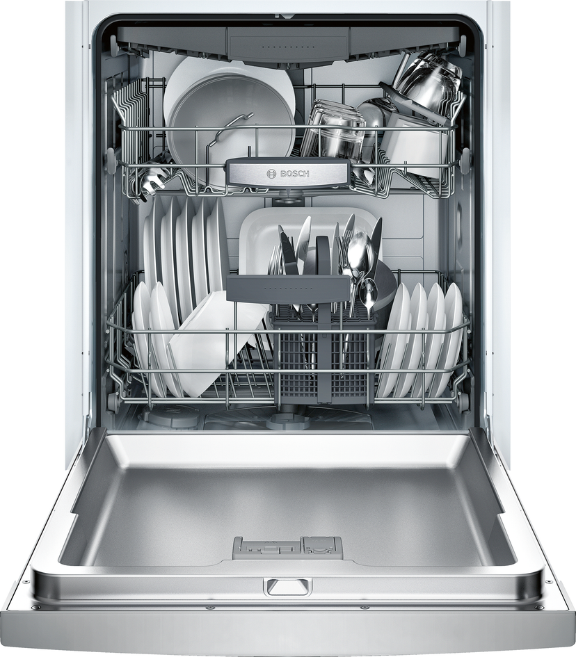 Bosch SGE68X55UC 24 Inch Built-In Recessed Handle Dishwasher with 6...