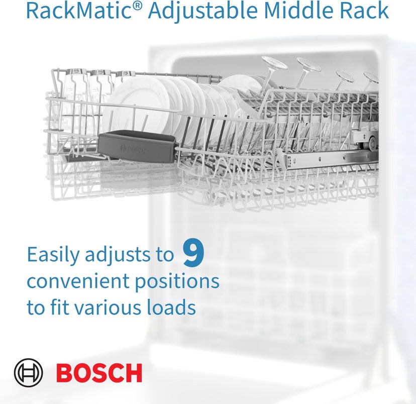 Bosch SGE68X55UC 24 Inch Built-In Recessed Handle Dishwasher with 6...