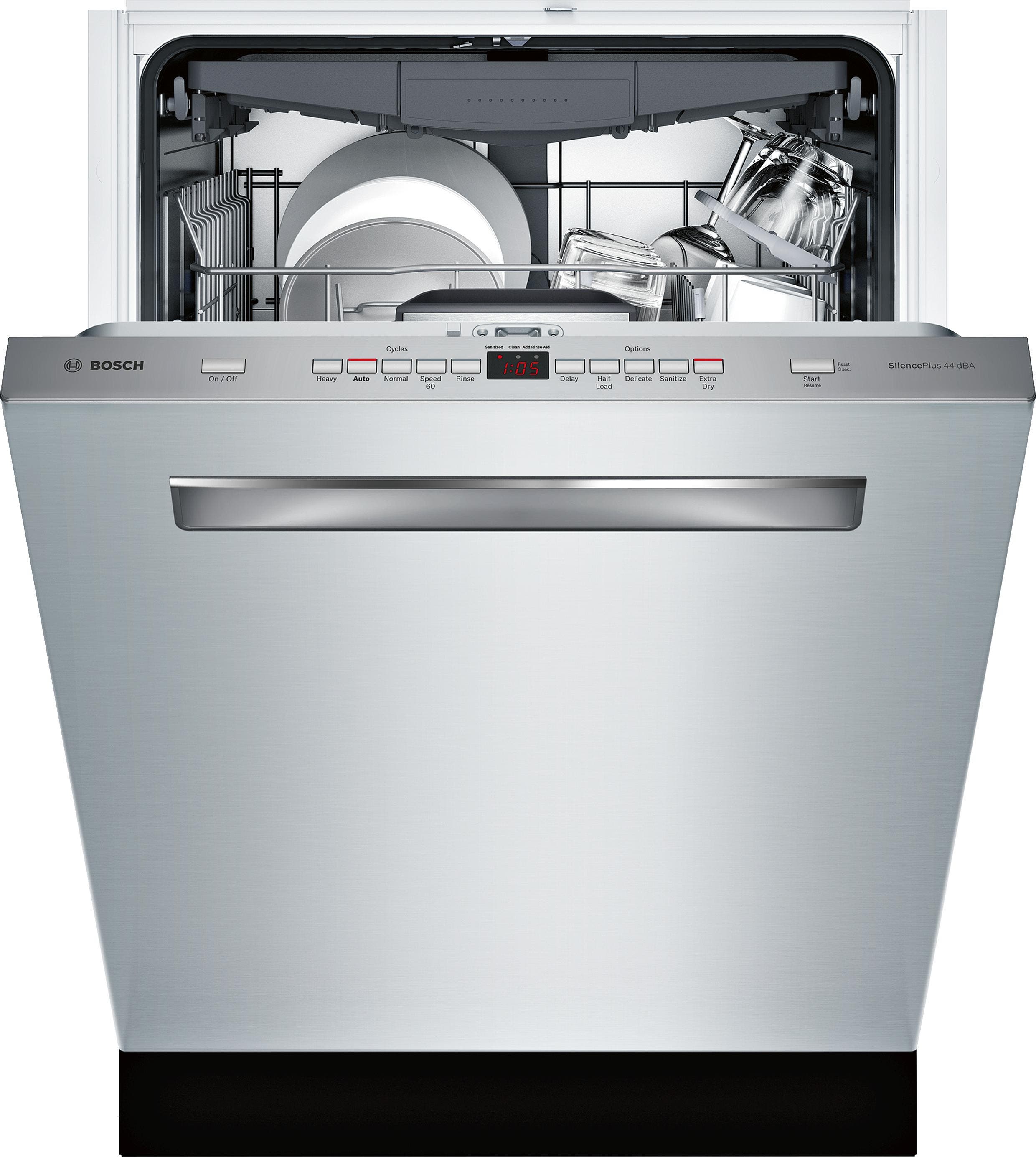 Bosch SHPM65W55N Stainless Steel Door with Pocket Handle