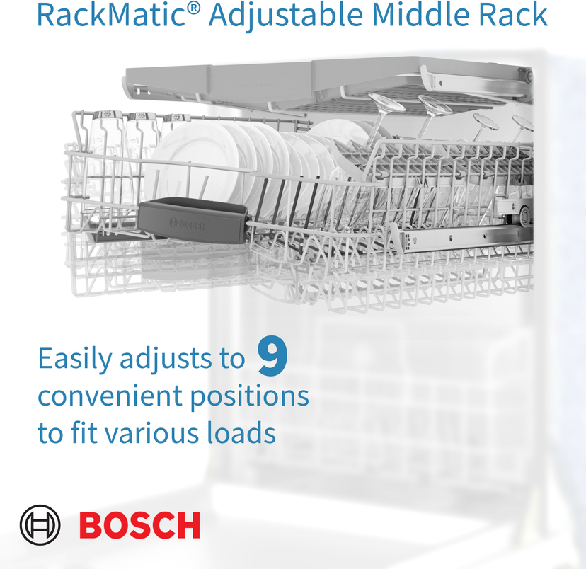Bosch SPE68U55UC 18 Inch Built-In Recessed Handle Dishwasher with 1...