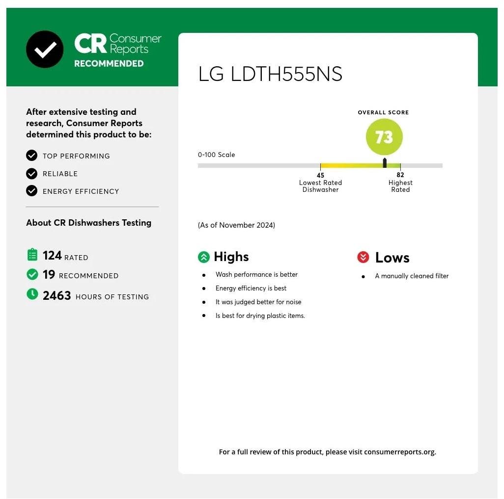LG LDTH555NS Printproof Stainless Steel