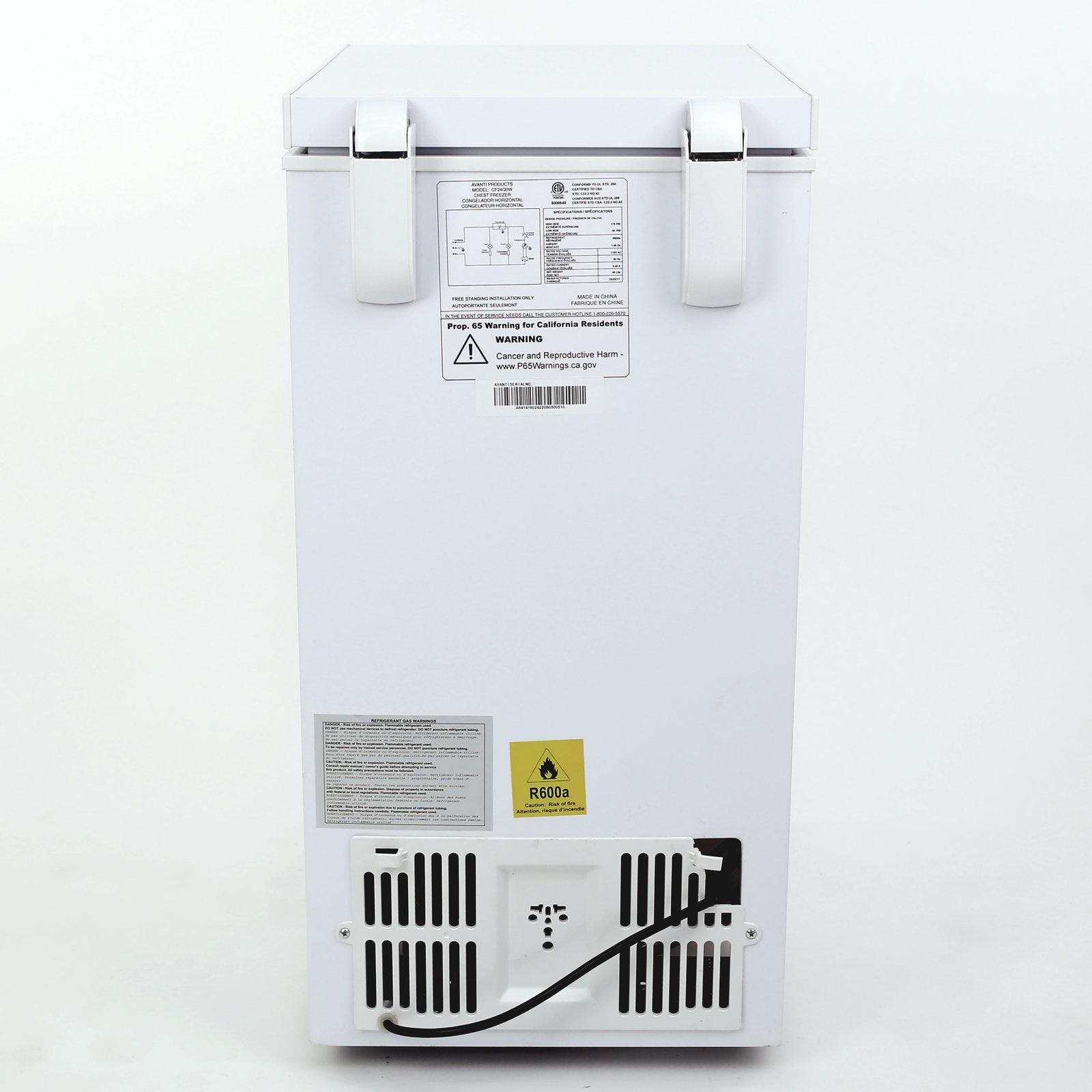 Avanti CF24Q0W 2.5 cu ft. Manual Defrost Chest Freezer