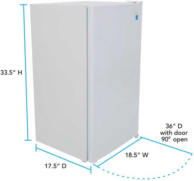 Avanti RM3306W 3.3 cu. ft. Refrigerator with 2 Adjustable Glass S...