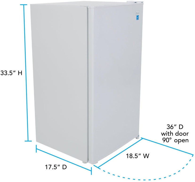 Avanti RM3306W 3.3 cu. ft. Refrigerator with 2 Adjustable Glass S...