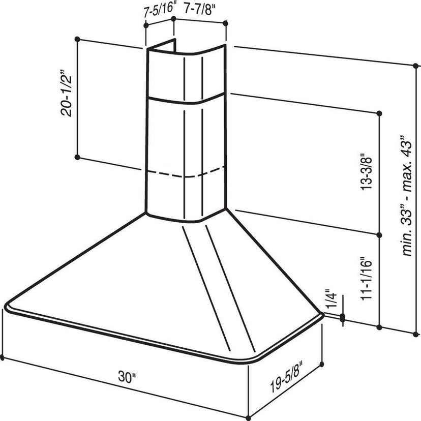 Broan RME5030SS Broan Elite 290 Cfm, 30" Wide Wall-mounted Chimney...
