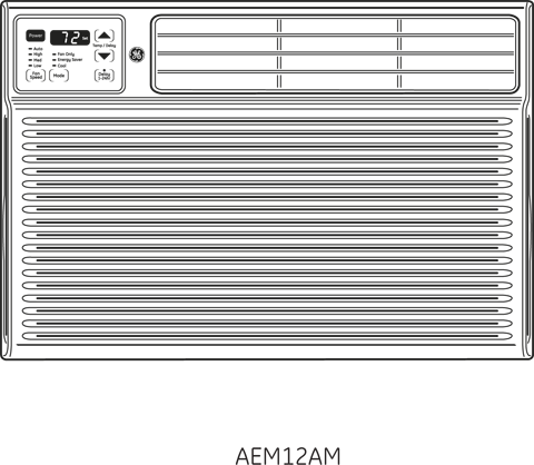 GE AEQ12DM 12,000 BTU Air Conditioner with Remote Controlled ...