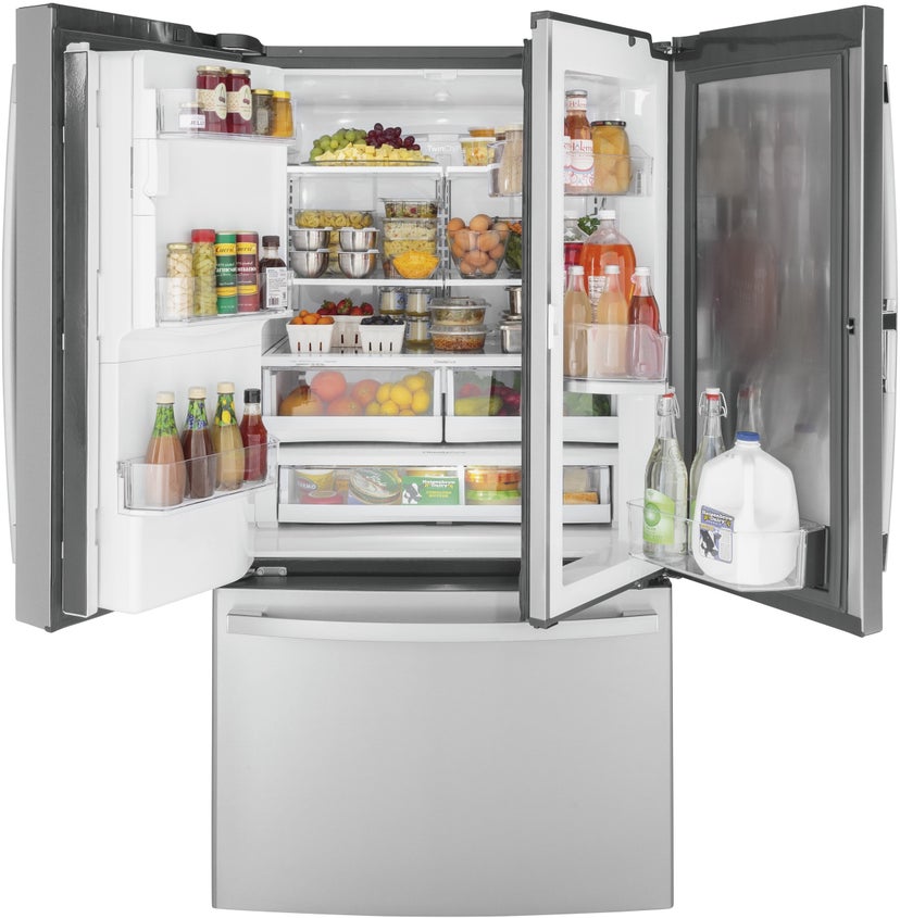 GE GFD28GYNFS 36 Inch, 27.7 Cu. Ft. Freestanding French Door Ref...