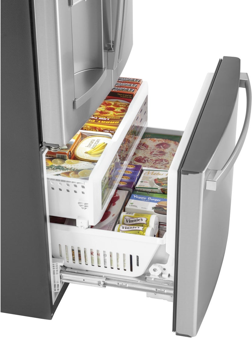 GE GFD28GYNFS 36 Inch, 27.7 Cu. Ft. Freestanding French Door Ref...