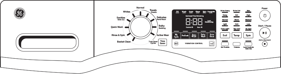 GE GFW430SSMWW White