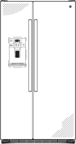 GE GSE25GSHSS Side By Side Refrigerator With 25 Cubic Feet Capac...