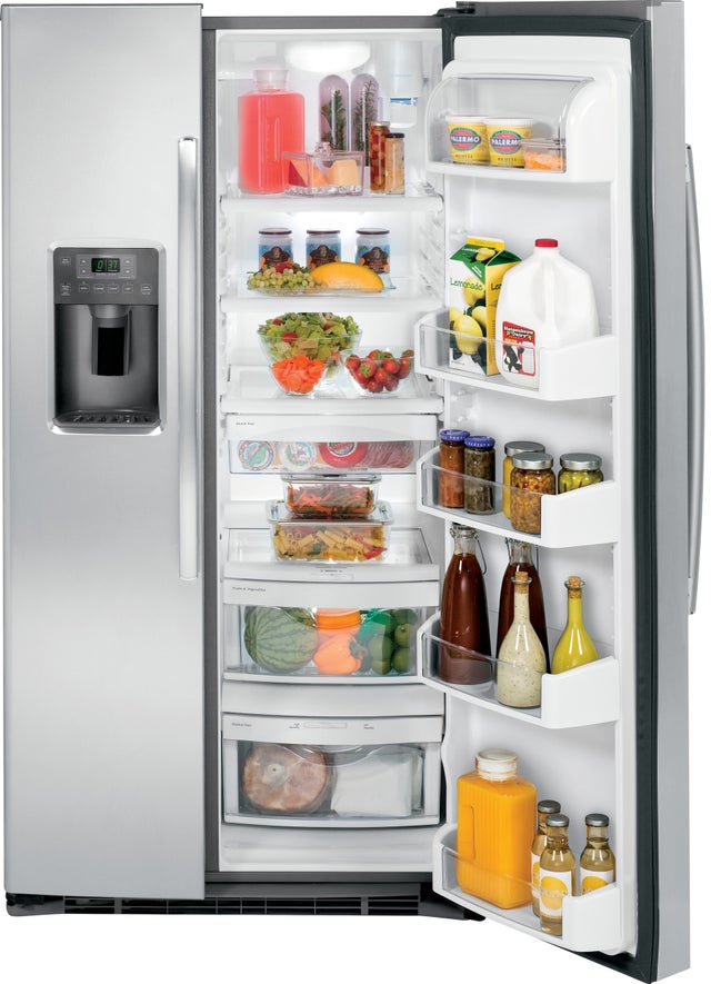 GE GSE25HSHSS 25.3 Cu. Ft. Freestanding Side by Side Refrigerato...