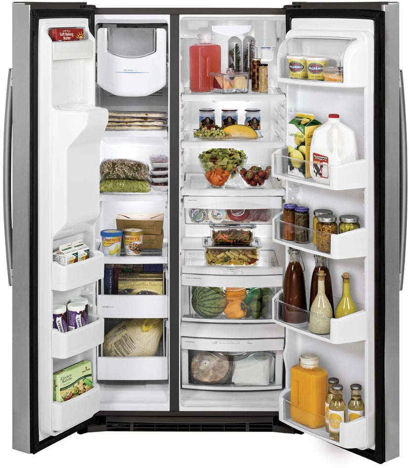 GE GSE25HSHSS 25.3 Cu. Ft. Freestanding Side by Side Refrigerato...