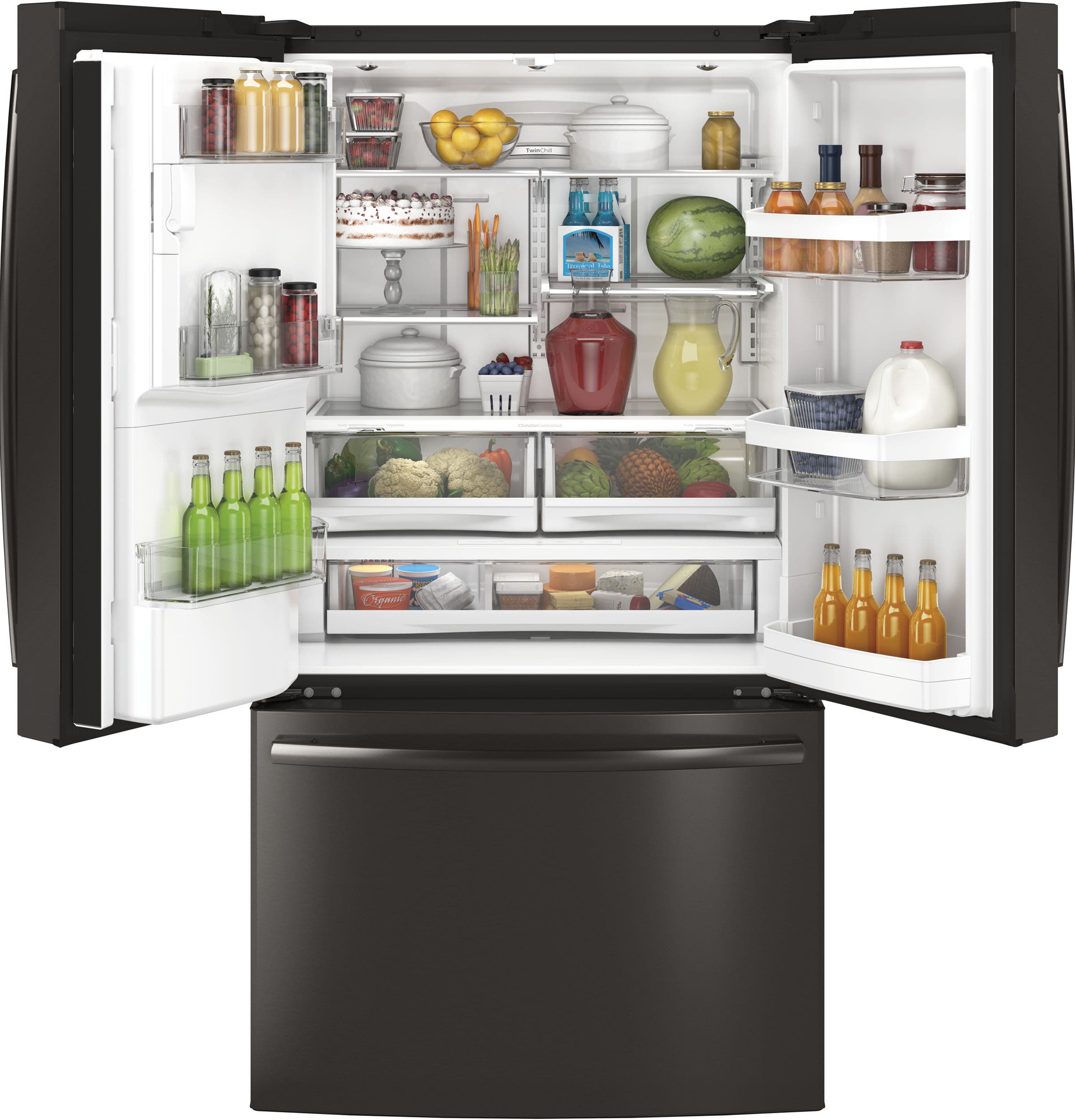 GE GYE22HBLTS Black Stainless Steel