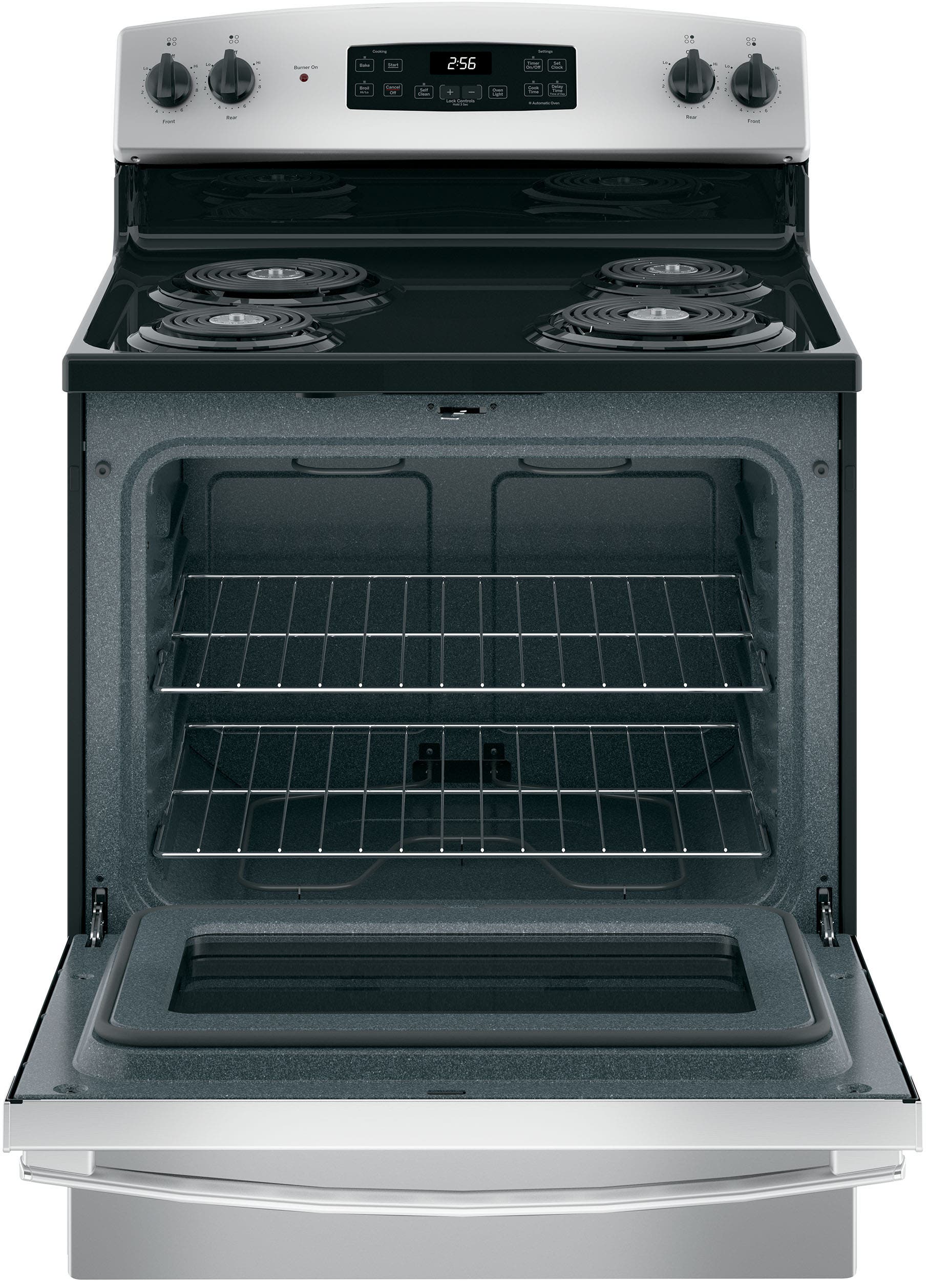 GE JB256RMSS Stainless Steel with Black