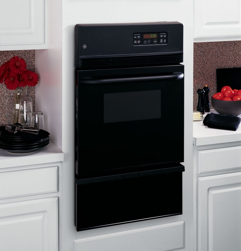 GE JGRP20BEJBB 24 Inch Built-In Single Gas Wall Oven: Black On Bl...