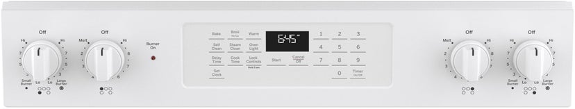 GE JS645DLWW 30 Inch Slide-In Electric Range with 4 Radiant Ele...