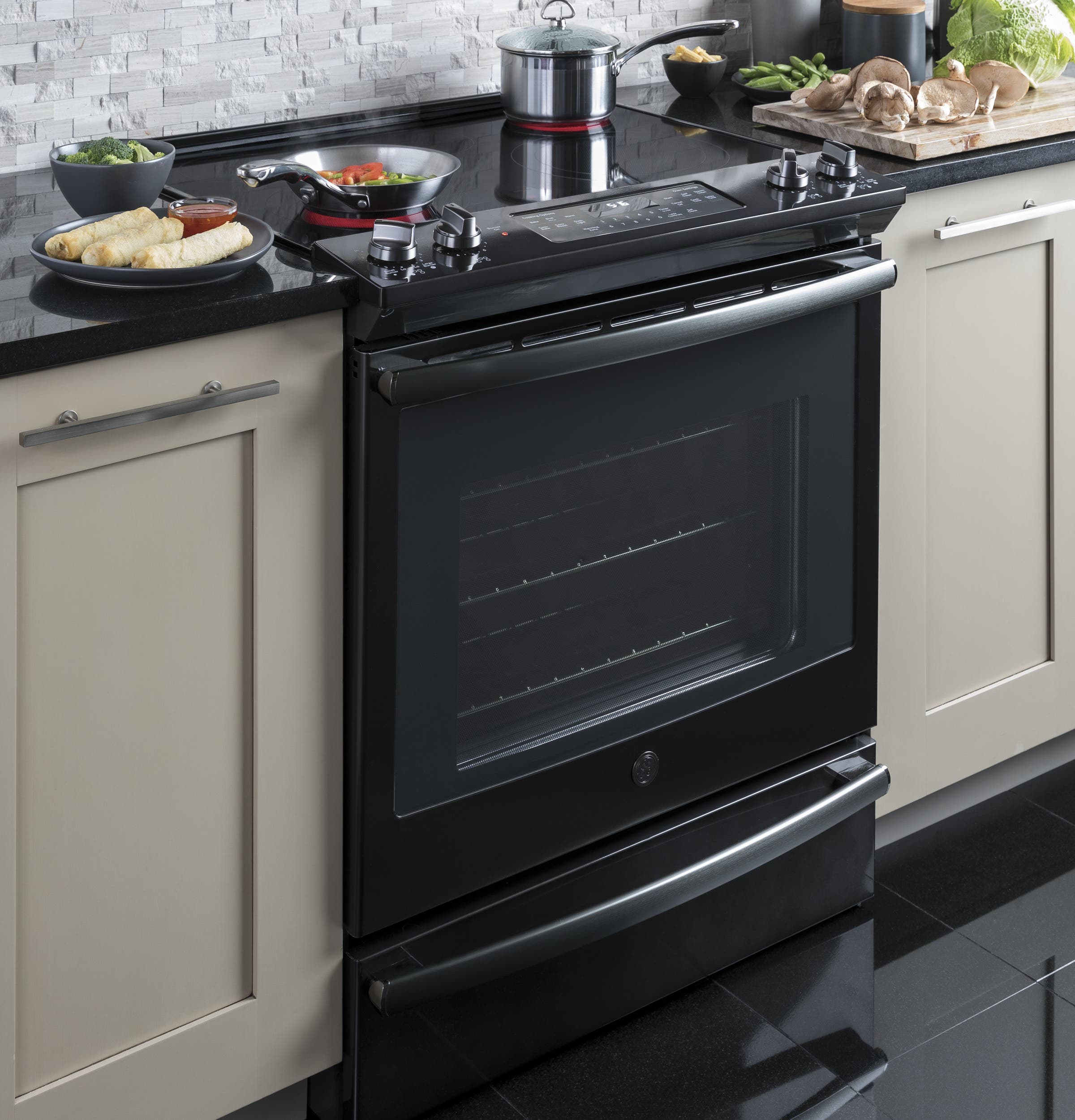 GE JS760BLTS Black Stainless