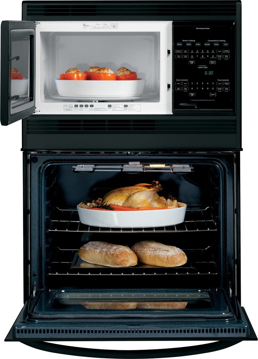 GE JTP90DPBB 30" Combination Wall Oven with 4.4 cu. ft. Self-Cl...