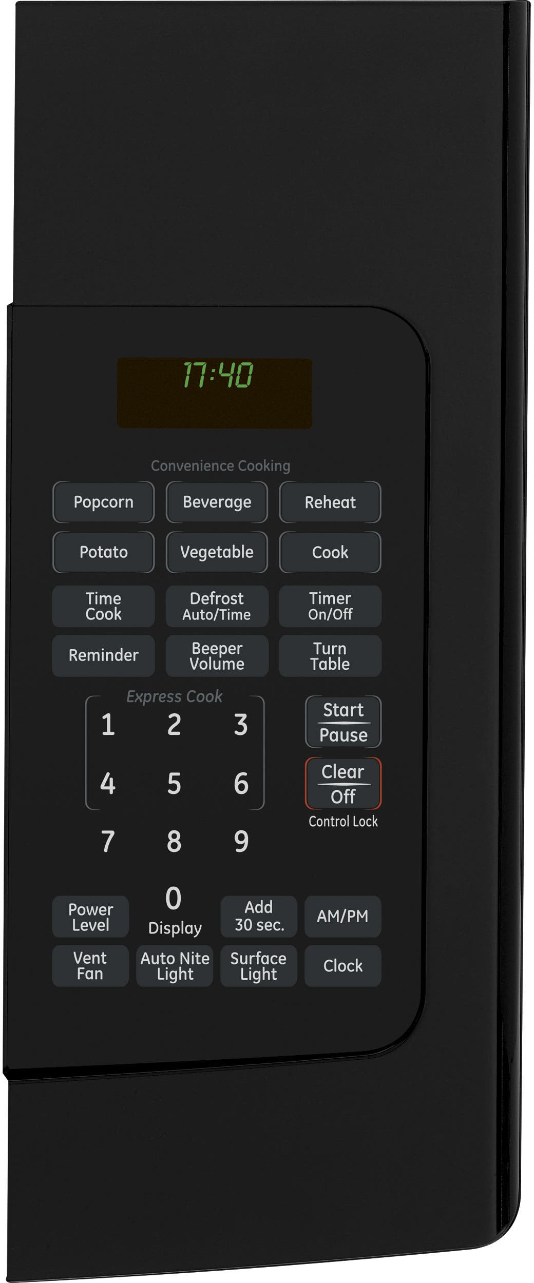 GE JVM1740DPBB Black on Black