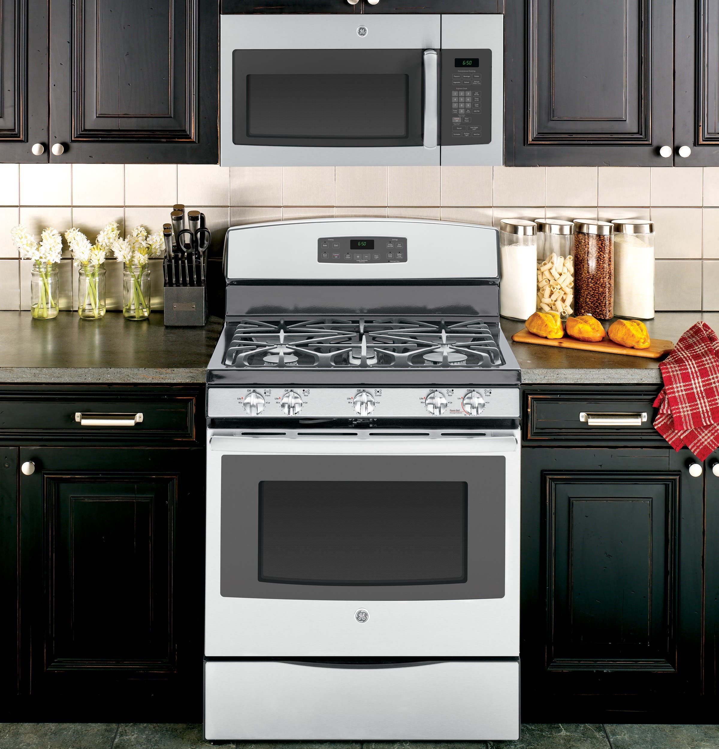 GE JVM6172SFSS Stainless Steel with Grey Case