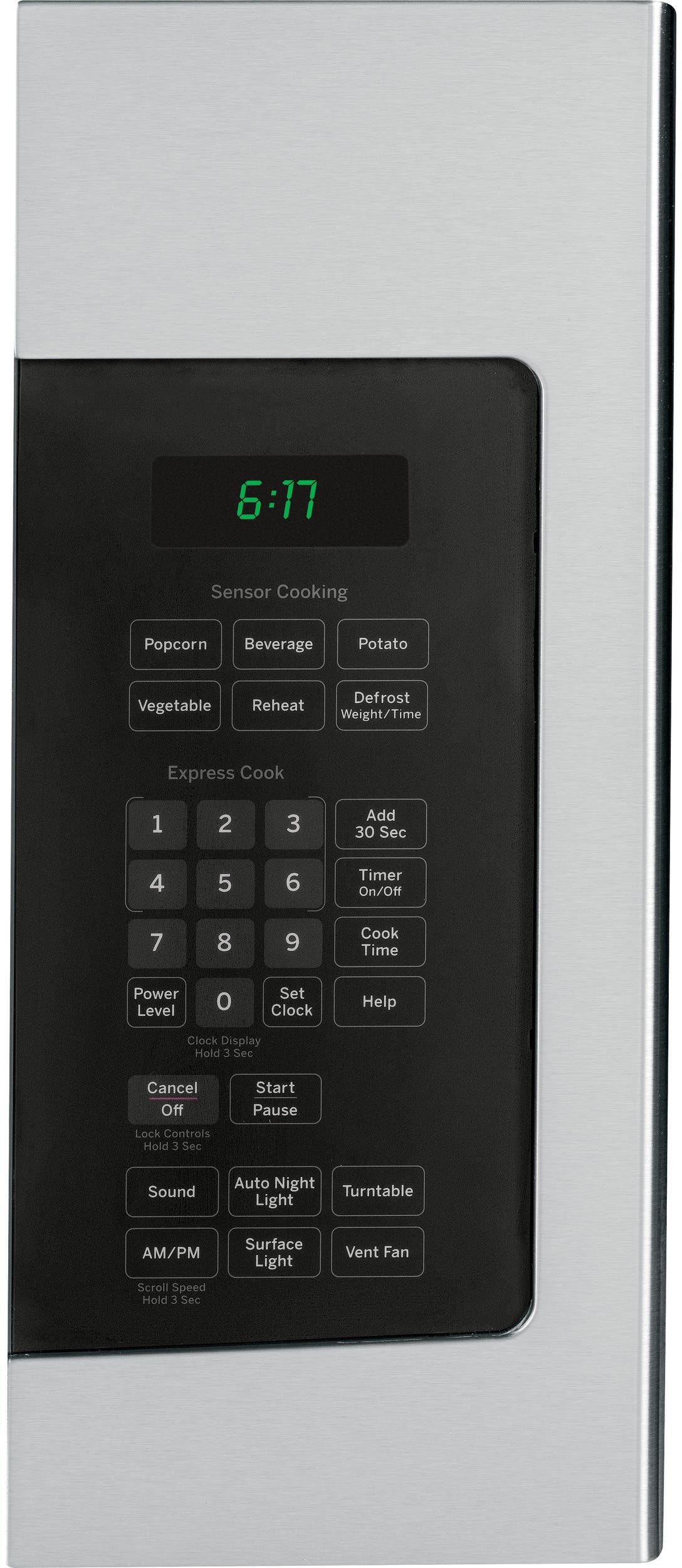 GE JVM6175RFSS Stainless Steel with Black Case