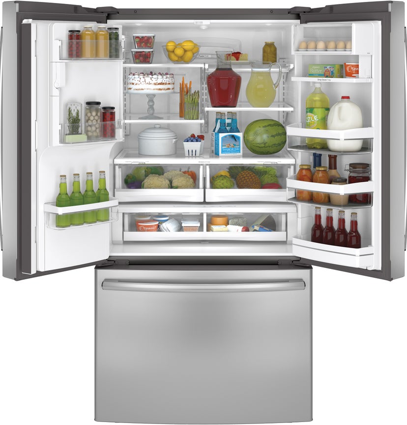 GE PFE28RSHSS 27.7 cu. ft. Bottom Mount Refrigerator with 5 Shel...