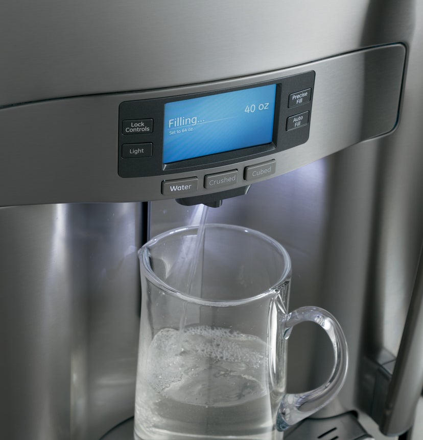 GE PFE28RSHSS 27.7 cu. ft. Bottom Mount Refrigerator with 5 Shel...