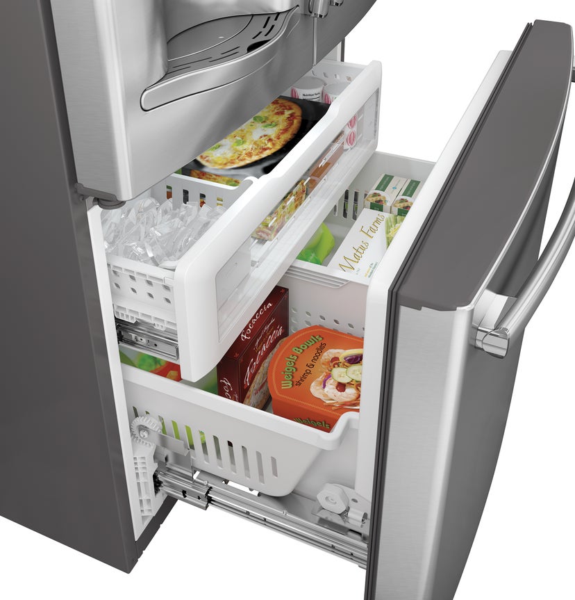 GE PFE28RSHSS 27.7 cu. ft. Bottom Mount Refrigerator with 5 Shel...