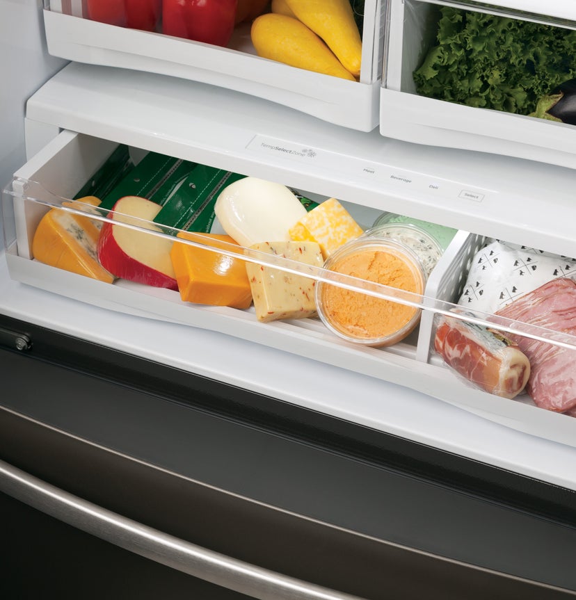 GE PFE28RSHSS 27.7 cu. ft. Bottom Mount Refrigerator with 5 Shel...