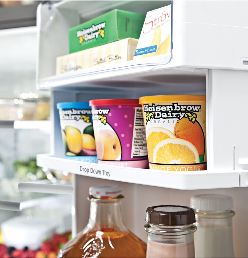 GE PFE28RSHSS 27.7 cu. ft. Bottom Mount Refrigerator with 5 Shel...