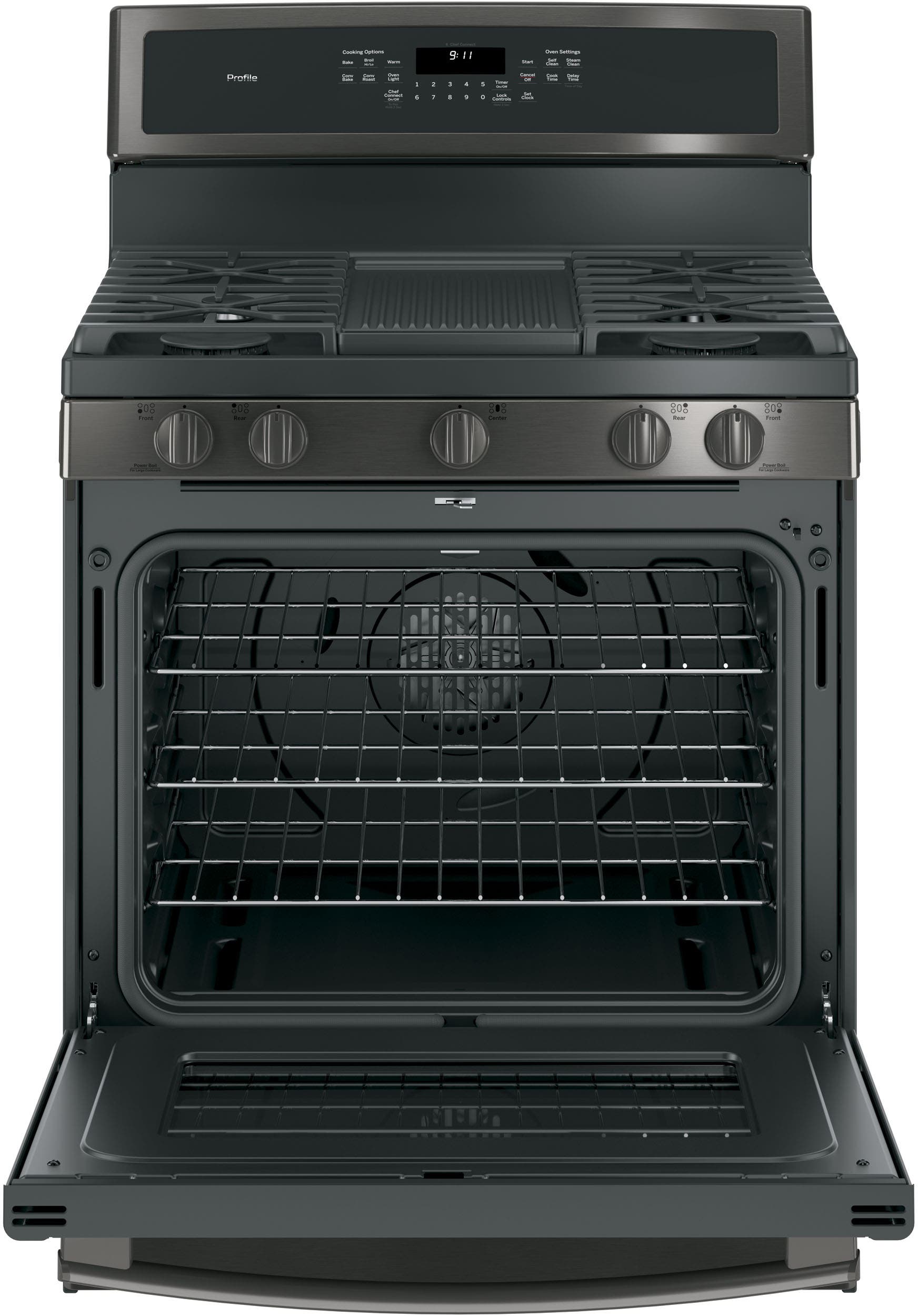 GE PGB911BEJTS Black Stainless Steel