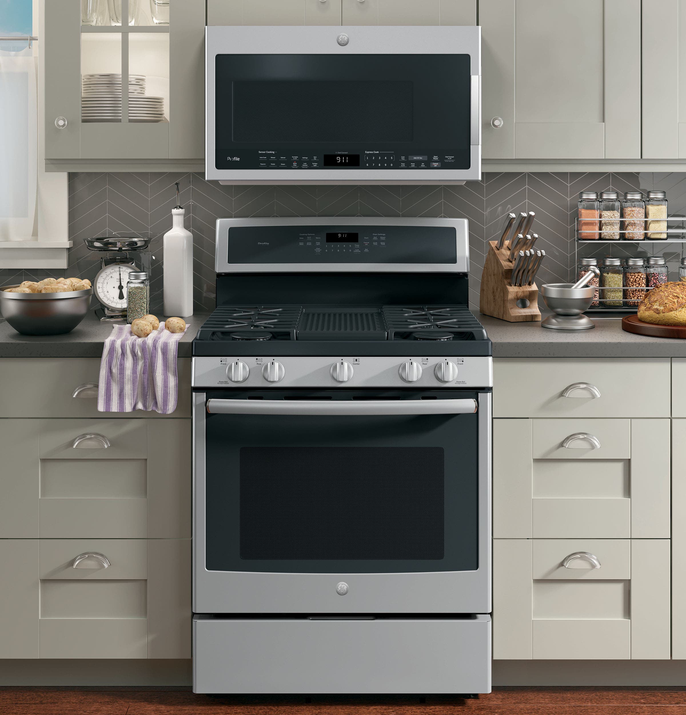 GE PGB911SEJSS Stainless Steel with Gray